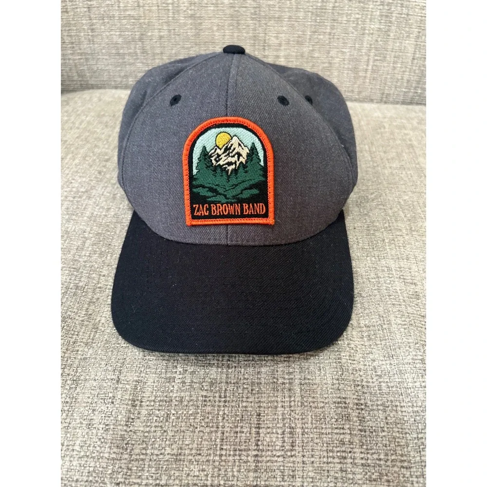 Zac Brown Band Snapback Hat Yupoong Grey Black Mountain Patch Country Music Cap